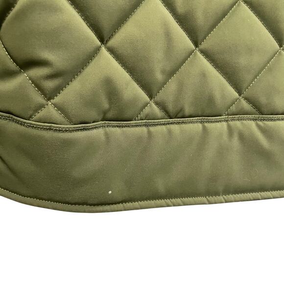 Vineyard Vines Olive Green Quilted Jacket Sherpa Collar Womens Large AS IS - Picture 10 of 10